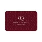 Elegant Cosmetic Quarter gift card with gold branding for aesthetic treatments.